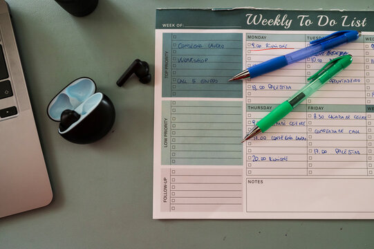 Minimal Creative Workspace with Laptop, Planner and Digital Tools