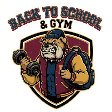 Back to school and gym illustration
