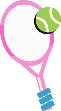 Tennis Racket and Ball Indonesia National Sports Day Illustration