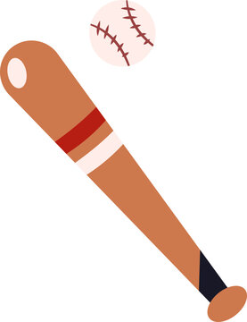 Baseball Bat and Ball Indonesia National Sports Day  Illustration