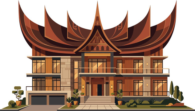 Luxury Rumah Gadang Mansion Vector
