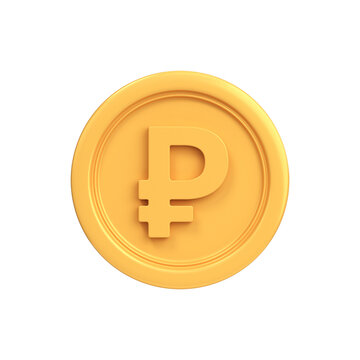 Gold Ruble Currency 3D Icon