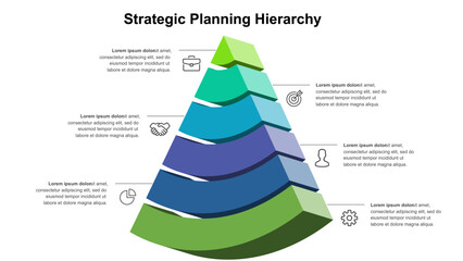 Fototapeta premium Strategic Planning Hierarchy Pyramid Infographic Template