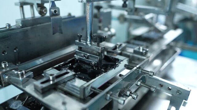 The process of applying markings to disposable syringes with black ink in a disposable syringe manufacturing plant