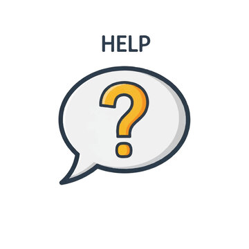 Question mark in speech bubble icon.