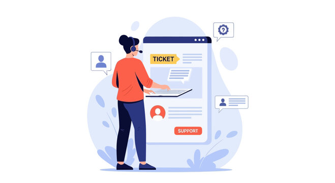 Customer Support Online Service, Ticket System, Digital Assistance, Business Help