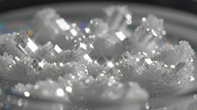 Close-up of crystalline sugar formations.