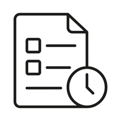 Checklist document with clock icon checklist document management progress completion deadline planning schedule © Roushon_AI_Designer