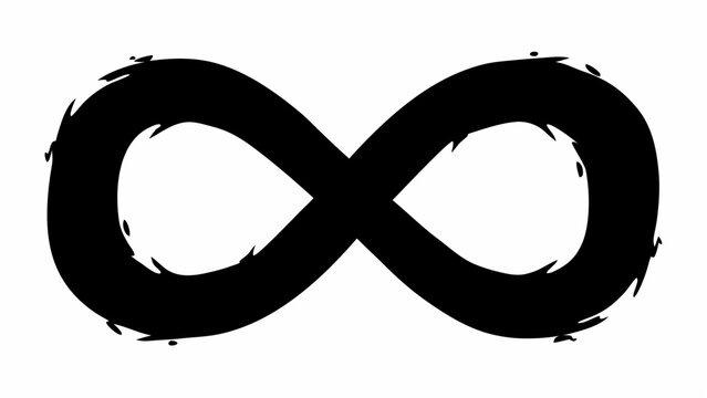 Eco friendly infinity loop symbol with brush strokes on white background for sustainability and environmental concepts