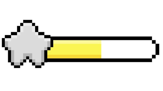 Retro Pixel Art Star Progress Bar Graphic Representing Game UI Level Completion and Achievement Status in a Digital Interface