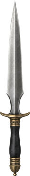 Ornate Athame ritual dagger isolated on transparent background