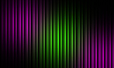Fototapeta premium Abstract photograph showing vibrant vertical lines with a glowing gradient transition between deep purple and bright neon green light rays