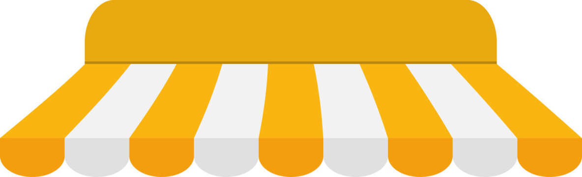striped awnings for shop and marketplace.
