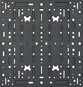 Black industrial mounting board isolated on transparent background