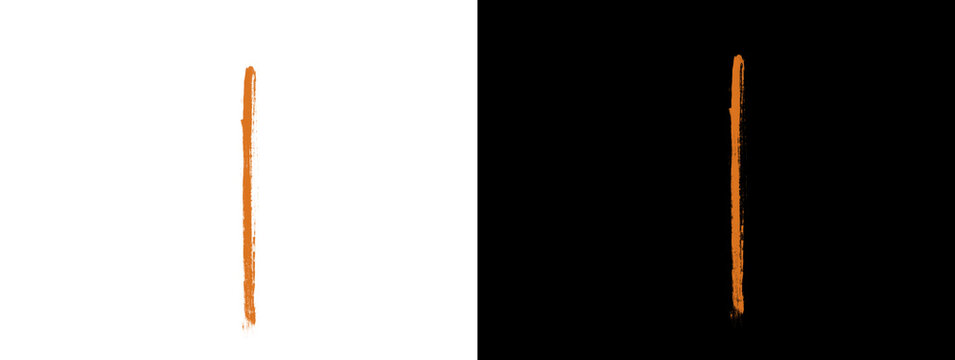 Thin Orange String Line on White and Black Background