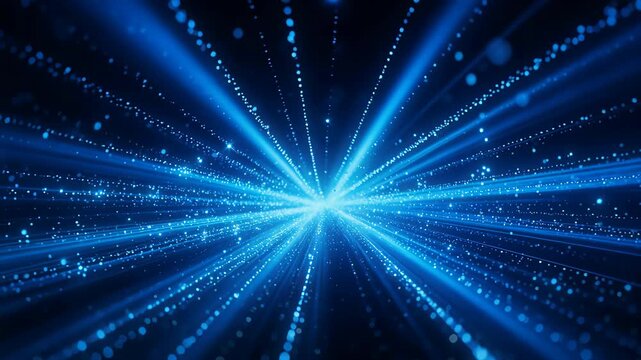 Blue light particle burst