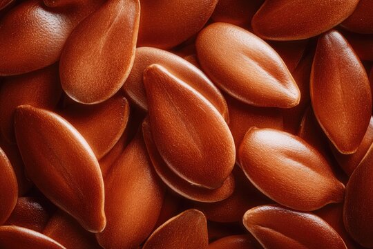 Close-up Macro Shot of Brown Flax Seeds