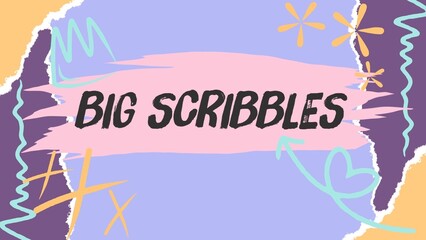 Whimsical Scribble Burst Torn Paper Title