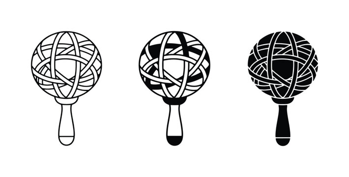Maracas, Percussion Instrument Icons, Musical Shakers, Rhythm Toys, Vector Graphics