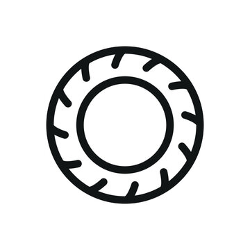 Motorcycle Tyre line icon, Motorbike Tires vector symbol with editable stroke