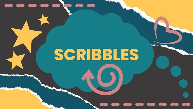 Scribble Paper Tear Drawings Fun Colorful Title