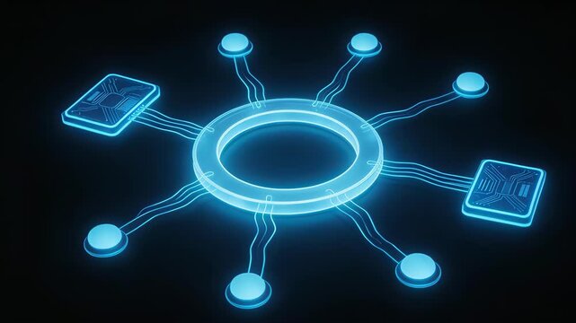 Blue glowing circuit design