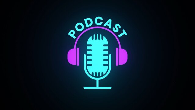 Modern Podcast Title Card Intro Neon Sign