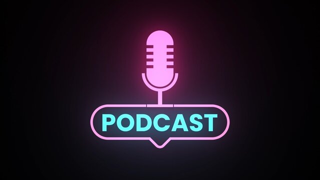 Modern Podcast Title Card Intro Neon Sign