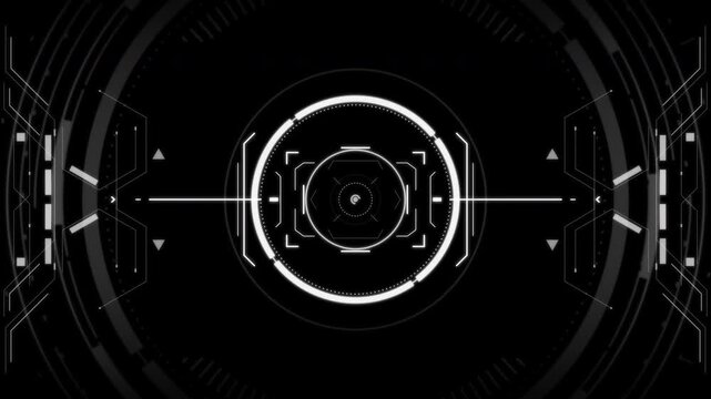 Futuristic hud interface technology digital scope ideal for science fiction movies, gaming ui, and high-tech corporate presentations