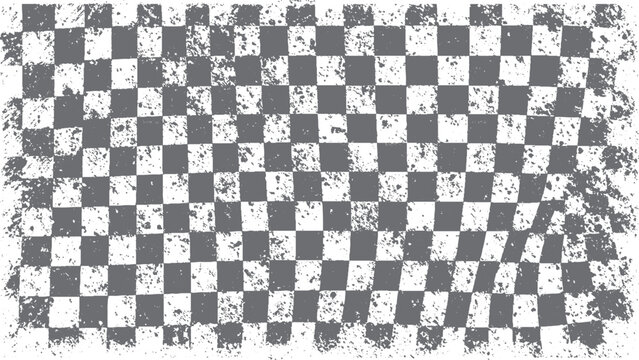 Abstract irregular rectangle chess pattern with slightly bent checkerboard repeating vector design