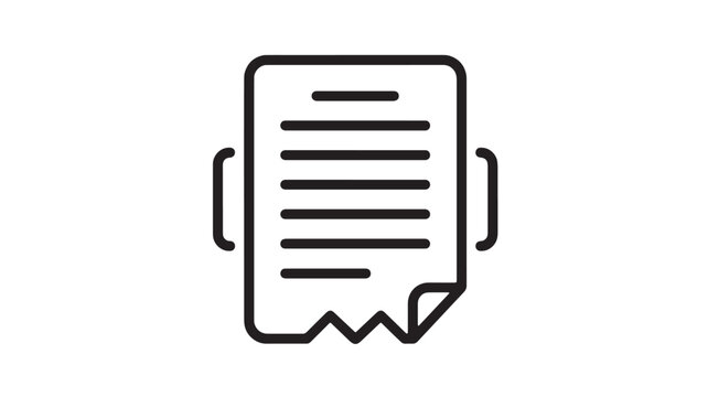 Document chat icon with text lines and quotation bubble tail, simple vector style for messaging and support UI