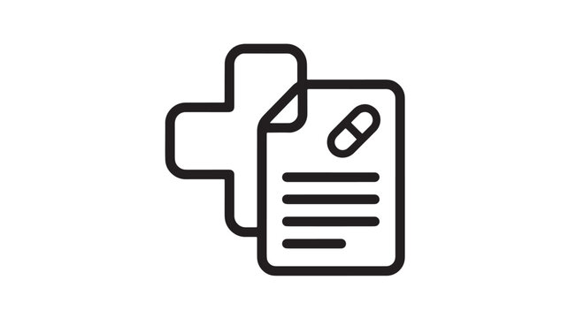 Documents folder with check mark icon and approval symbol, outlined line style for compliance and security concept