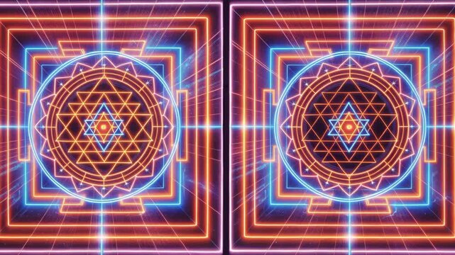 Tunnel travel with glowing lines, a cosmic journey through futuristic dimensions and virtual realms.