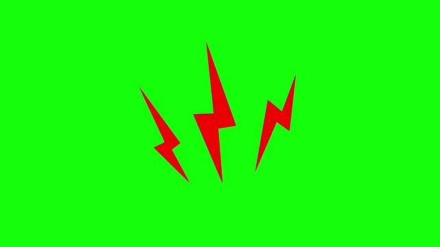 Animated angry sign icon with a green screen background. The concept is a red effect for an angry expression.