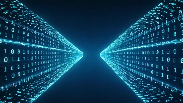 Digital binary data streams converging