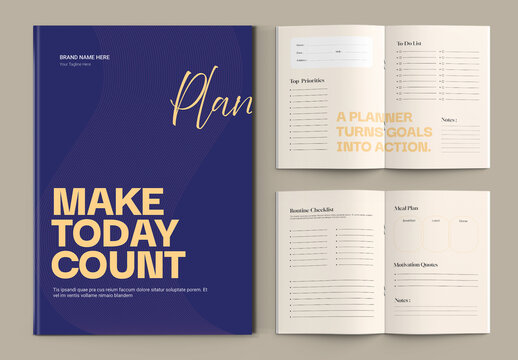 Daily Notebook Planner Layout Design Template