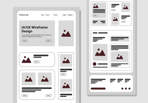 Minimal Business Wireframe Template Layout
