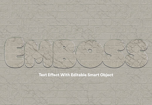 Embossed Wall Text Effect Template