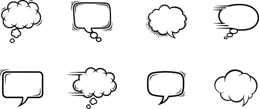 comic book speech bubbles silhouette images