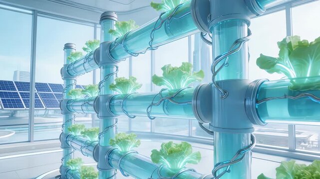 Futuristic indoor vertical farming