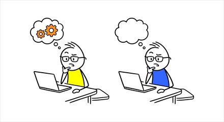 Fototapeta premium Visualizing diverse thinking modes focused on solutions and open to innovative concepts