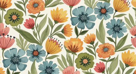 Fototapeta premium Charming nature inspired flowers painted with delicate brushwork and gentle tones