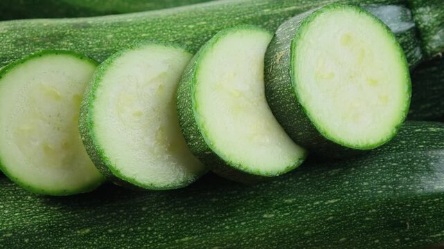 Fresh zucchini in a basket
