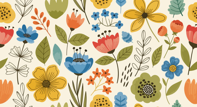 Soft hand painted flowers arranged in artistic composition with subtle shading