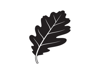Fototapeta premium Bold red oak tree silhouette icon for forest themed creative projects 