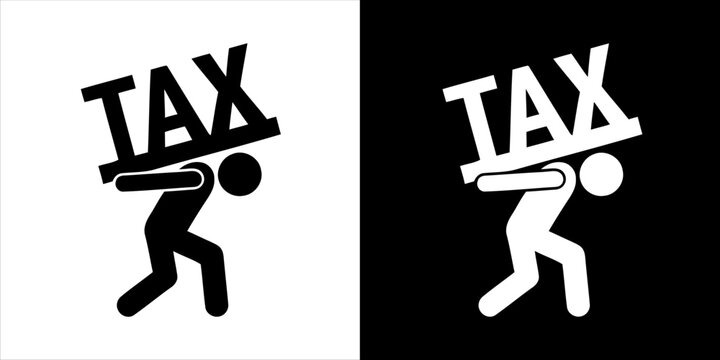 Symbolic illustration of an individual carrying the heavy burden of tax obligations and financial strain