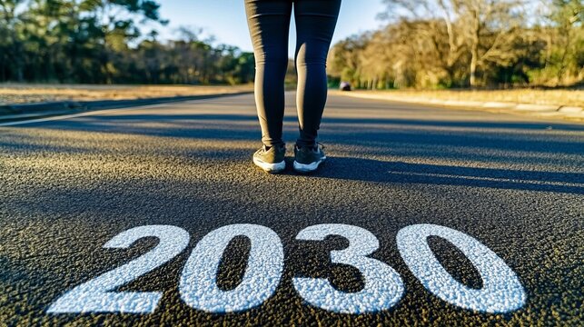 Conceptual Asphalt Road Leading Towards a Bright Future, Symbolizing Progress and Optimism Ahead