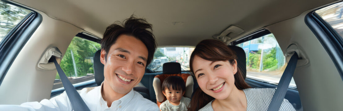 車で家族旅行を楽しむ