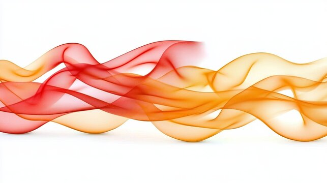 Dynamic interplay of flowing shades on pure backdrop with mesmerizing red and yellow swirling hues.