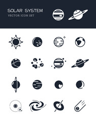 Minimal Solar System Vector Icon Set © ヒラパタ